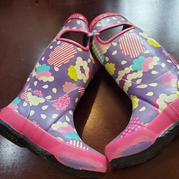 Bogs Skipper Clouds Purple Sz. 3 Rain Boots - Picture 7 of 7